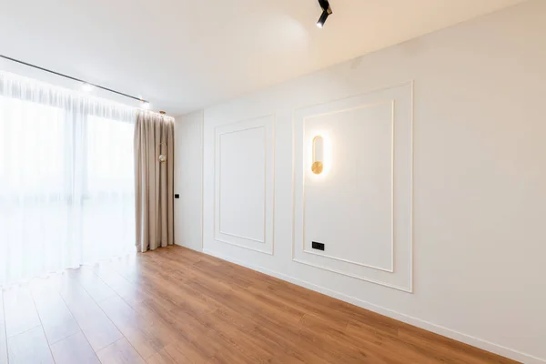stock image interior design of empty bright room with big window and floor