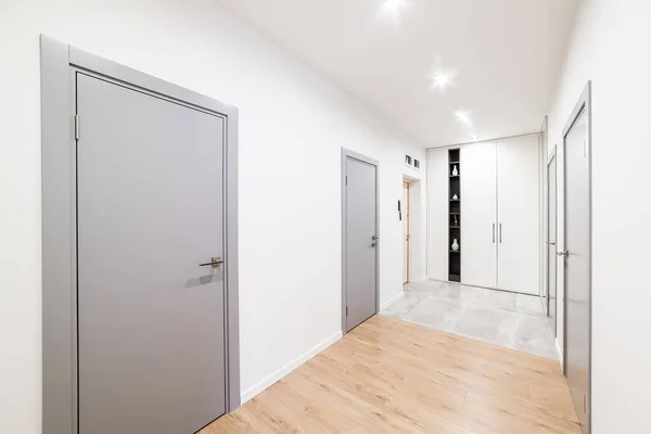 Interior House White Gray Doors Tiles — Stock Photo, Image