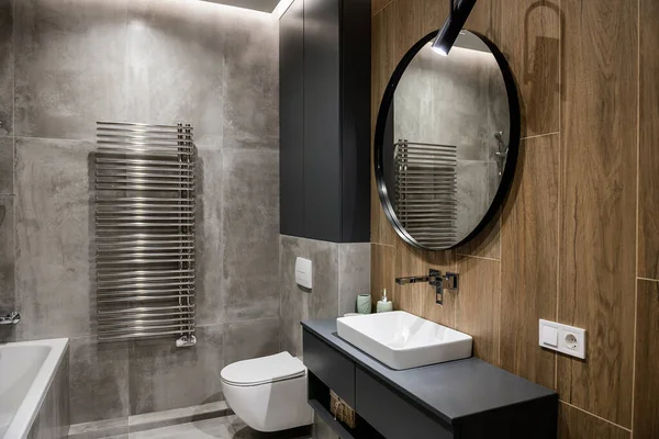 Stylish Interior Design Bathroom Apartment — Stock Photo, Image