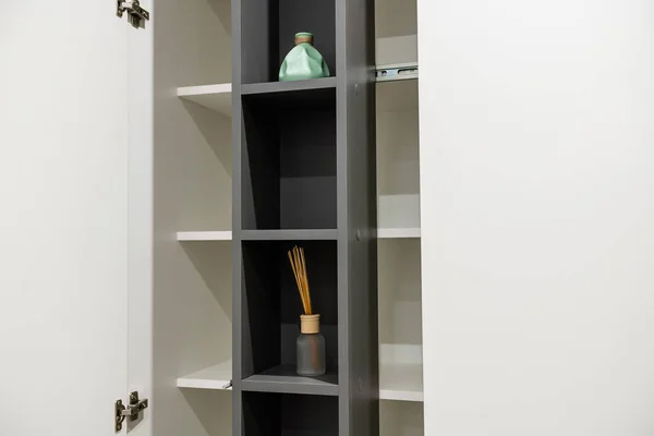 Open Cabinet Shelves New House — Stock Photo, Image