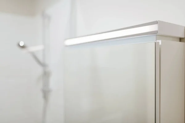 New Glass Shower Cabin Bathroom — Stock Photo, Image