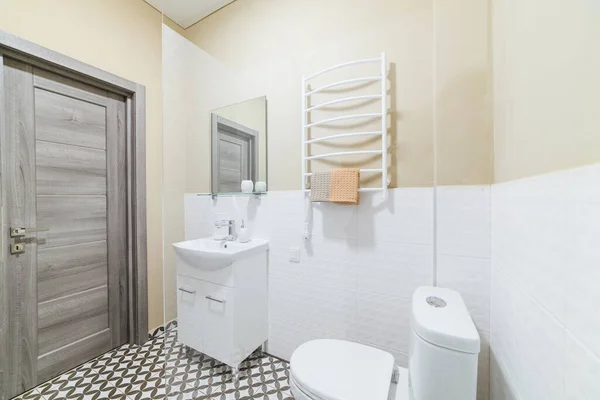 Interior Design Bright Bathroom Shower Cabin — Stock Photo, Image