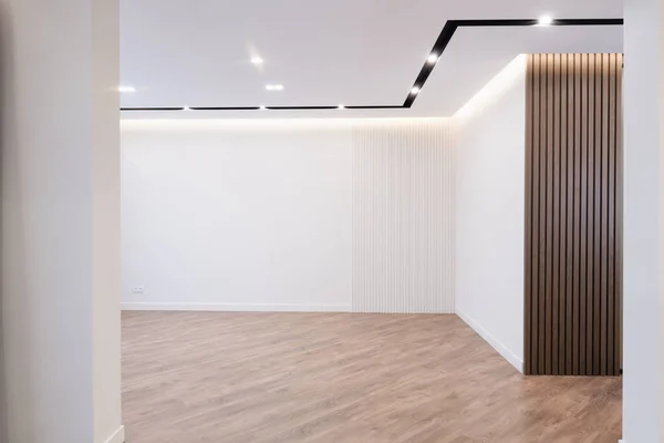 Desain Interior Dari Dapur Studio Besar Dengan Fasad Terang Dan — Stok Foto