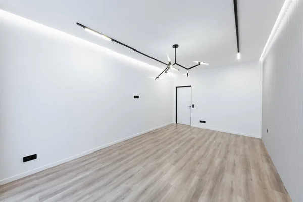 Interior Design Bright Empty Room Led Lighting Wooden Floor — Stock Photo, Image