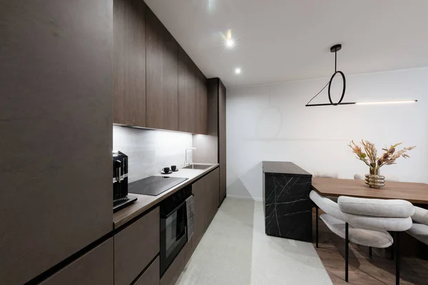 Studio Kitchen Interior Design Kitchen Furniture Lighting — Stockfoto