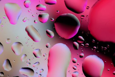 Water drops on glass, raindrops, texture, banner and background, purple and pink drops