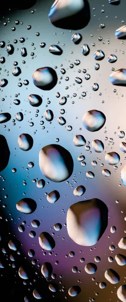 Water Drops Glass Raindrops Texture Banner Background Blue Pink Drops Stockfoto