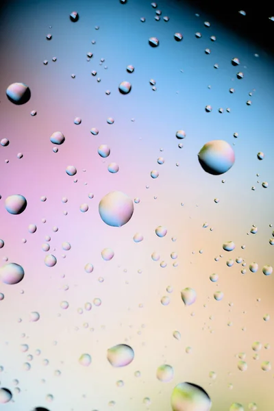 Water Drops Glass Raindrops Texture Banner Background Blue Pink Yellow Rechtenvrije Stockfoto's