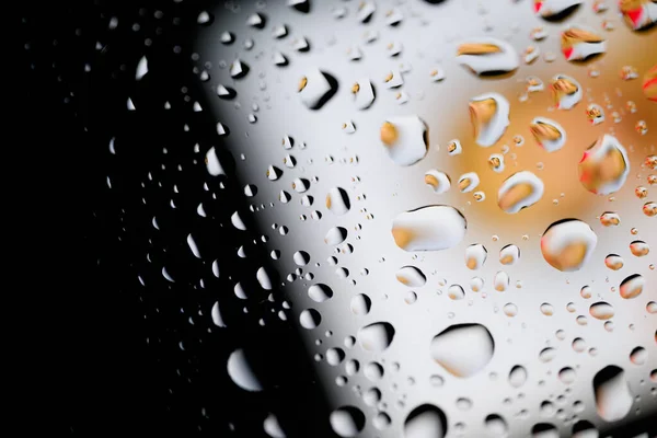 Water Drops Glass Raindrops Texture Banner Background Colored Drops Stockafbeelding