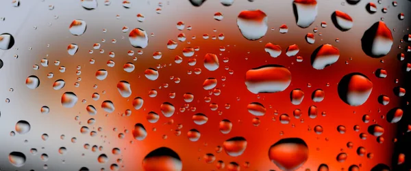 Water Drops Glass Raindrops Texture Banner Background Colored Drops Rechtenvrije Stockfoto's