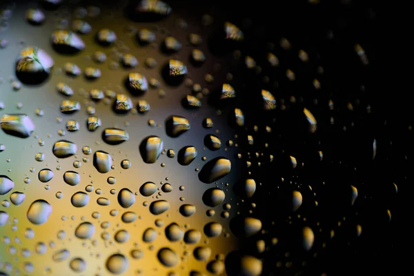 Water Drops Glass Raindrops Texture Banner Background Colored Drops Rechtenvrije Stockfoto's