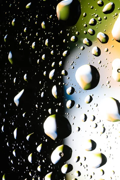Water Drops Glass Raindrops Texture Banner Background Green White Drops Stockfoto