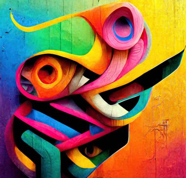 Illustration of colorful Abstract design graphic shape background.