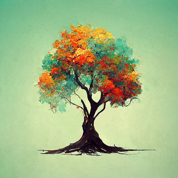 illustration of colorful tree. Corporate Social Responsibility (CSR) Concept