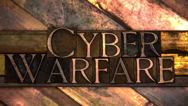 Cyber Warfare Animado Texto Glitch Digital Formado Com Letras Datilografadas — Vídeo de Stock