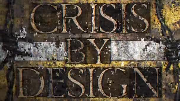 Crisis Design Tekst Digitale Distortion Animatie Met Getextureerde Grunge Koper — Stockvideo