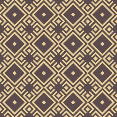 Seamless geometric abstract vector pattern whith rhombuses. Geometric brown and golden modern ornament. Seamless modern background