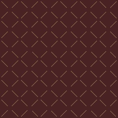Geometric dotted brown and golden vector pattern. Seamless abstract modern texture for wallpapers and backgrounds