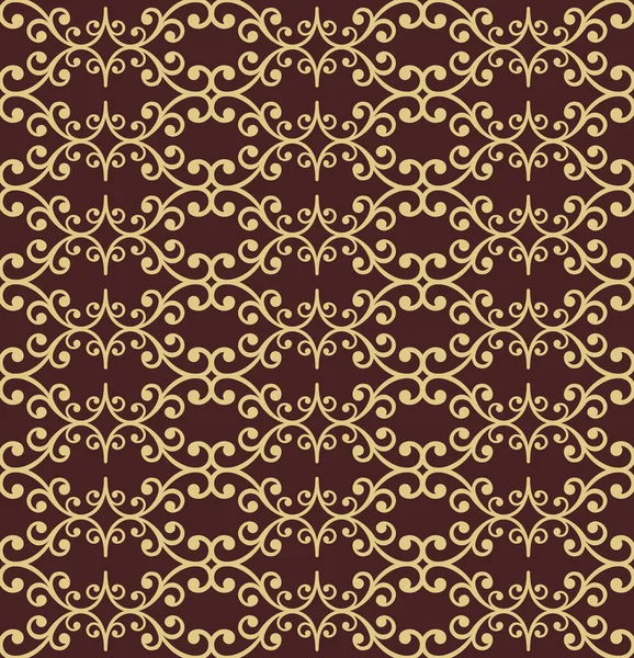 Orient Vector Brown Golden Classic Pattern Seamless Abstract Background Vintage — Stock Vector