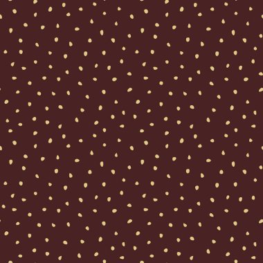 Kahverengi ve altın rastgele elementlerle kusursuz vektör arkaplanı. Soyut süs. İzler soyut desen