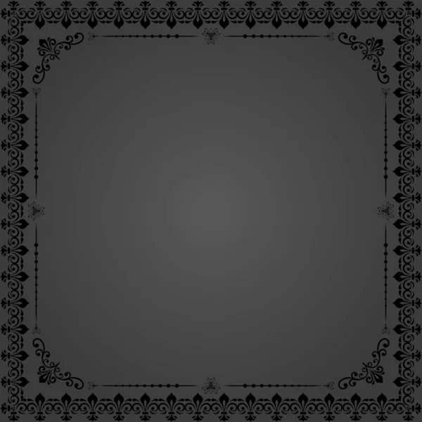 Κλασικό Vector Σκούρο Vintage Τετράγωνο Πλαίσιο Αραβουργήματα Και Orient Στοιχεία — Διανυσματικό Αρχείο