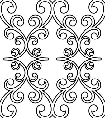 Klasik dikişsiz siyah-beyaz vektör deseni. Damask oryantasyon süsü. Klasik klasik klasik arka plan. Kumaş, duvar kâğıtları ve ambalaj için doğu deseni