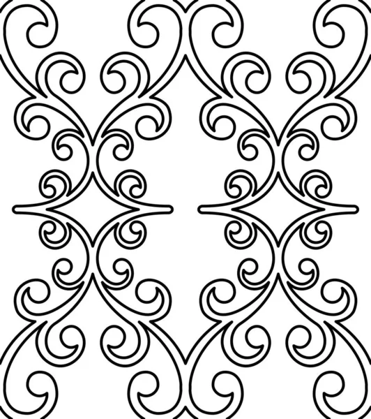 Классический Бесшовный Черно Белый Векторный Рисунок Ориентировочное Украшение Дамаска Классический — стоковый вектор