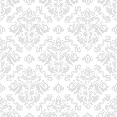 Klasik ışık, kusursuz vektör deseni. Damask oryantasyon süsü. Klasik klasik klasik arka plan. Kumaş, duvar kâğıtları ve ambalaj için doğu deseni