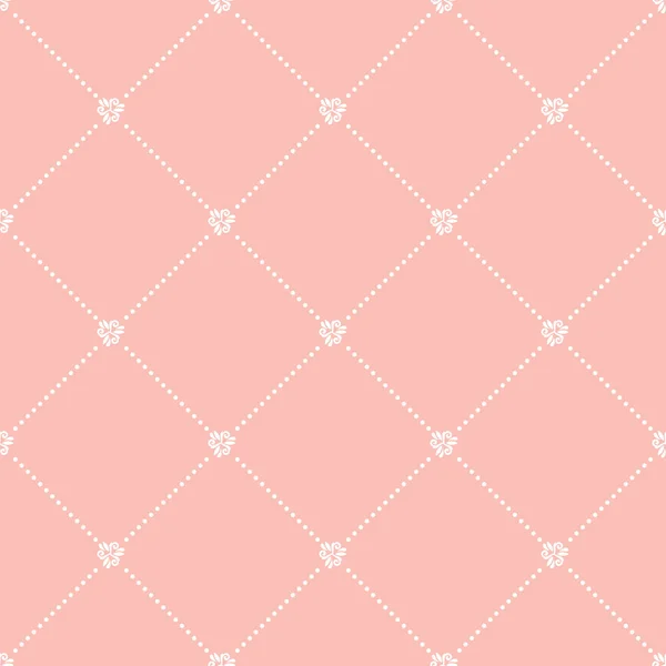 Geometric Dotted Vector Pattern Seamless Abstract Pink White Modern Texture — Stock Vector