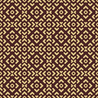 Seamless geometric abstract vector pattern whith rhombuses. Geometric brown and golden modern ornament. Seamless modern background