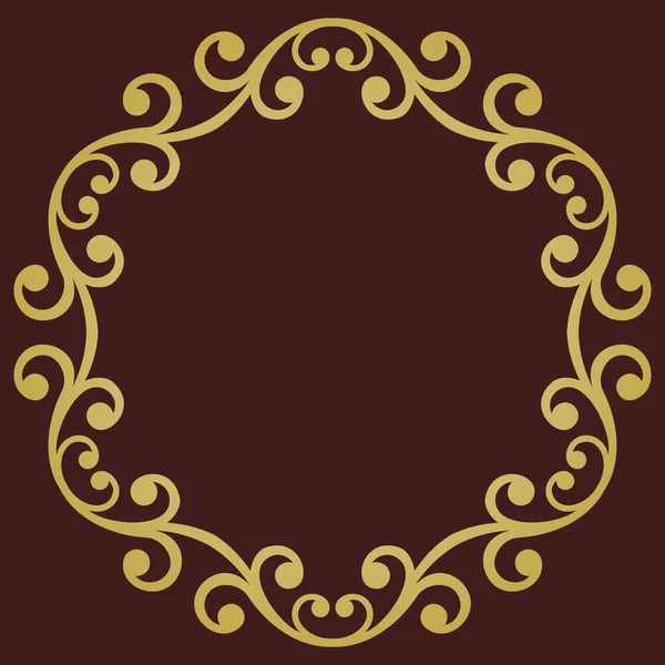 典雅典雅的老式矢量装饰品 摘要传统的带有东方元素的圆形棕色和金色饰物 经典的老式款式 — 图库矢量图片