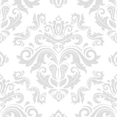 Orient vektör klasik desen. Klasik elementlerle kusursuz soyut ışık arkaplanı. Oryantasyon düzeni. Duvar kağıtları ve ambalaj için süs