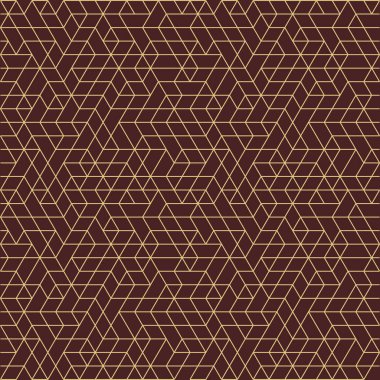 Tasarımlarınız için kusursuz geometrik arkaplan. Modern vektör kahverengi ve altın süs. Geometrik soyut desen