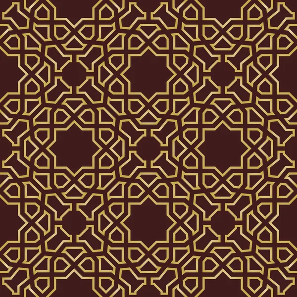 Безшовний Векторний Орнамент Арабському Стилі Геометричний Абстрактний Фон Гриль Коричневим — стоковий вектор