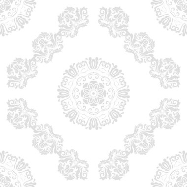 Klasik kusursuz vektör deseni. Damask oryantasyon süsü. Klasik hafif vintage arka plan. Kumaş, duvar kâğıtları ve ambalaj için doğu deseni