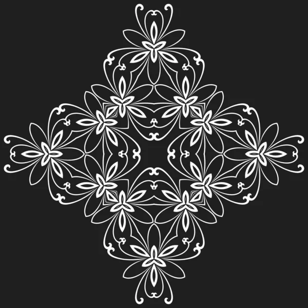 Patrón Vectorial Floral Con Arabescos Adorno Clásico Abstracto Oriental Blanco — Archivo Imágenes Vectoriales