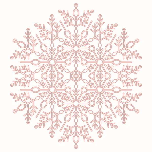 Floco Neve Vetorial Redondo Ornamento Inverno Abstrato Padrão Com Floco — Vetor de Stock