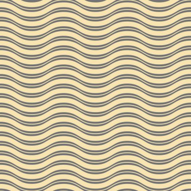 Kusursuz vektör süsü. Modern dalgalı kahverengi ve sarı dalgalı arka plan. Geometrik modern desen