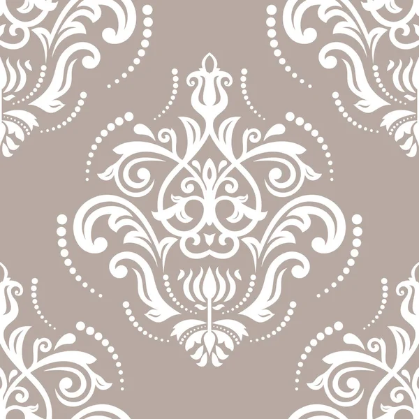 stock vector Orient vector classic pattern. Seamless abstract background with vintage elements. Orient brown and white pattern. Ornament for wallpapers and packaging