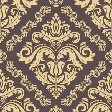 Orient vektör klasik desen. Klasik elementlerle kusursuz soyut bir arkaplan. Doğu renginde desen. Duvar kağıtları ve ambalaj için süs