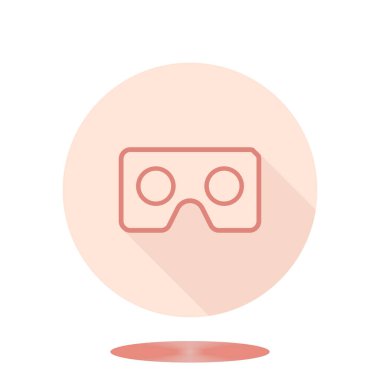 Çemberde uzun gölgeli pembe vektör düz simgesi