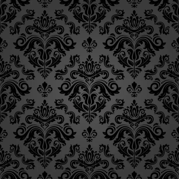 古典的なシームレスなベクトルダークパターン ダマスク東洋の装飾 古典的なヴィンテージの背景 包装のためのオリエントパターン — ストックベクタ