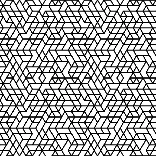 具有三角形和箭头的几何矢量图案 几何黑白现代装饰品 无缝隙的抽象背景 — 图库矢量图片