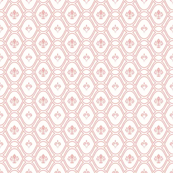 Бесшовный Векторный Рисунок Современный Геометрический Орнамент Розовыми Королевскими Лилиями Классический — стоковый вектор