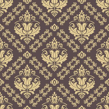 Orient vektör klasik desen. Klasik elementlerle kusursuz soyut bir arkaplan. Oryantasyon düzeni. Duvar kağıtları ve ambalaj için süs