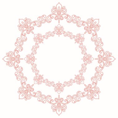 Klasik tarzda klasik bir klasik vektör süsü. Soyut geleneksel doğulu pembe süslemeler. Klasik vintage desen