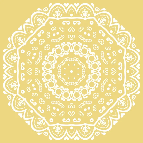Elegant Vintage Vector Ornament Classic Style Abstract Traditional Yellow White — Vector de stock