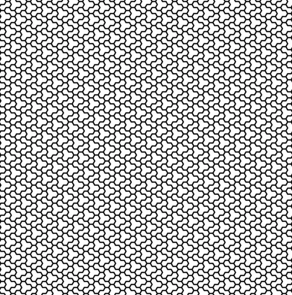 Geométrico Abstracto Negro Blanco Vector Hexagonal Fondo Sin Costura Adorno — Archivo Imágenes Vectoriales