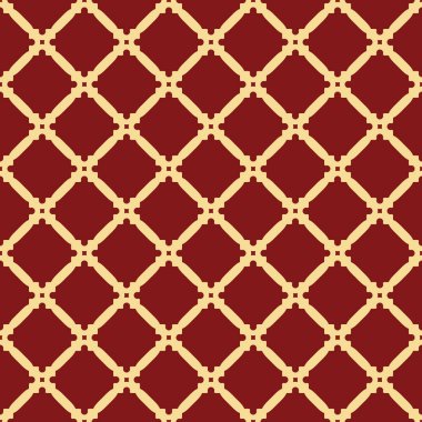 Kusursuz geometrik soyut vektör deseni eşkenler. Geometrik kırmızı ve altın çağdaş süs. Kusursuz modern arkaplan