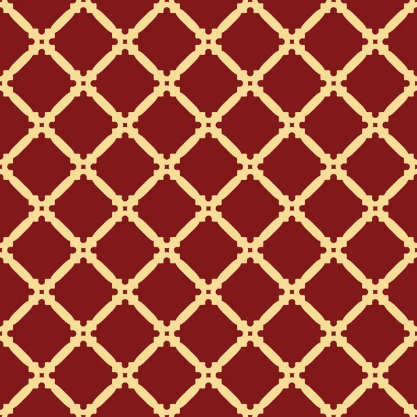 Rhombusによるシームレスな幾何学的抽象ベクトルパターン 幾何学的な赤と黄金の近代的な装飾 シームレスな現代的背景 — ストックベクタ